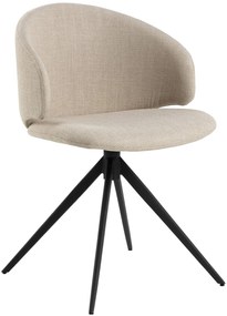NELA Béžová (látka Basel 24)/čierne nohy – MODERNÁ OTOČNÁ ČALÚNENÁ STOLIČKA DO OBÝVAČKY/JEDÁLNE/KANCELÁRIE LOFT
