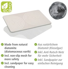 Béžová kúpeľňová predložka z kremeliny 39x60 cm Nazca – Wenko