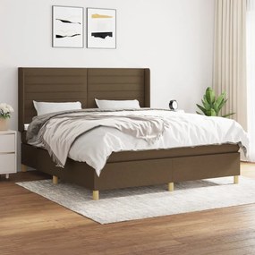 Boxspring posteľ s matracom tmavohnedá 180x200 cm látka 3132092