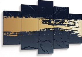 Obraz - Modrá a zlatá abstrakcia N⁰2 (150x105 cm)