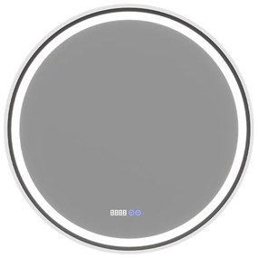 Cerano Rivo, LED kúpeľňové zrkadlo, kovový rám, Ø 60 cm, čierna matná, CER-CER-NT8232A60