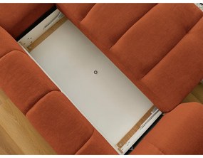 Rozkladacia/s úložným priestorom rohová pohovka v tehlovej farbe (pravý roh/s leňoškou) Fuji – Bobochic Paris