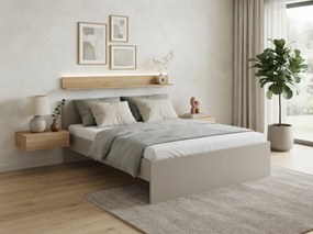 Posteľ ELISA 180 x 200 cm, kašmírovo béžová Rošt: Bez roštu, Matrac: Matrac COCO MAXI 20 cm