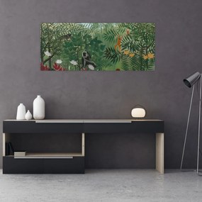 Obraz - Henri Rousseau, Tropical Forest with Monkeys, reprodukcia (120x50 cm)