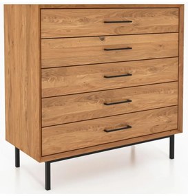 Vysoká komoda z dubového dreva v prírodnej farbe 97x95 cm Abies - The Beds