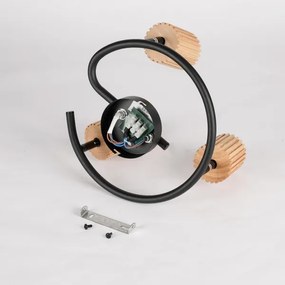 Brilagi - Bodové svietidlo MODERN WOOD 3xGU10/8W/230V, drevené/čierne