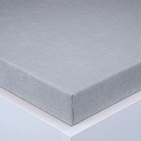 Napínacia plachta na posteľ froté EXCLUSIVE šedá 90 x 200 cm