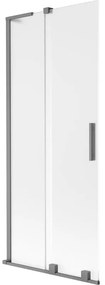 Mexen Velar L, 2-krídlová posuvná vaňová zástena 80 x 150 cm, 8mm sklo námraza, grafitová, 896-080-003-31-95