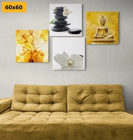 Set obrazov Feng Shui v bielo-žltom prevedení - 4x 40x40