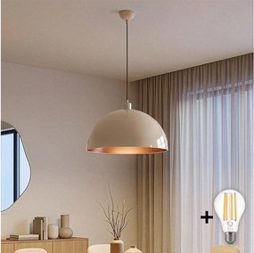 BRILAGI - LED luster na lanku METALO 1xE27/40W/230V pr. 40 cm béžová/medená