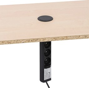 Výsuvná stolová zásuvka, 3× 230 V, USB-A, USB-C, čierna
