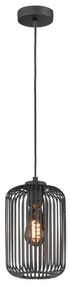 Čierne závesné svietidlo s kovovým tienidlom ø 16 cm Cage – Fischer &amp; Honsel