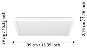 Eglo 901451-LED Kúpeľňové stropné svietidlo ROVITO 17,6W/230V 39x39 cm IP44 biela