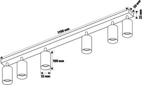 Brilagi - Bodové svietidlo SELE 6xGU10/30W/230V čierne/dubový dekor