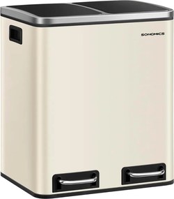 Kôš na separovanie odpadu SORT 30l (2×15l), béžová SongmicsHome