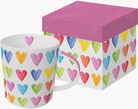 Hrnček z nového kostného porcelánu Aquarell Hearts