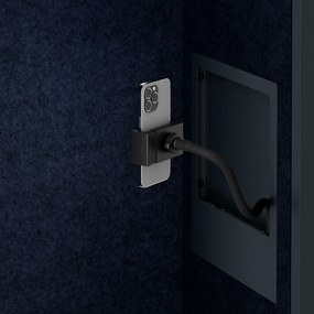 Akustická kabína SALLY MentalBox 600 mm – antracitový korpus, tmavomodré sedadlo