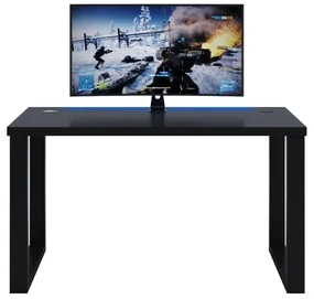 Herný pc stôl Gamer S (čierna) (s RGB LED osvetlením). Vlastná spoľahlivá doprava až k Vám domov. 1054989