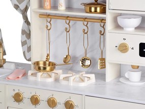 Veľká drevená kuchynská zostava v glamour štýle so zlatými doplnkami ZA5270