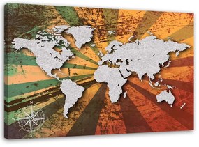 Gario Obraz na plátne Sivá vintage mapa sveta Rozmery: 60 x 40 cm