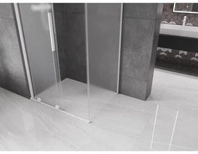 Mexen Velar, sprchový kút s posuvnými dverami 110 x 90 cm, 8mm sklo námraza, biela matná, 871-110-090-31-20