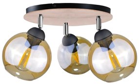 Bodové svietidlo THEA WOOD 3xE27/60W/230V pr. 30 cm