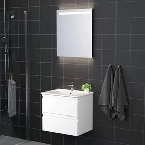 Kúpeľňová skrinka s umývadlom VEDO + LED zrkadlo LED/10W/230V IP44 biela