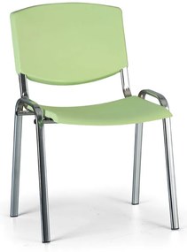 Konferenčná stolička Design - chrómované nohy, zelená