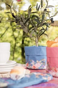 Modrá bavlnená chňapka - podložka Flower & Fiesta - 20 * 20 cm
