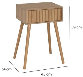 Nočný stolík v prírodnej farbe – Casa Selección