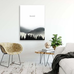 Obraz na plátně Forest Mountain Black White - 80x120 cm