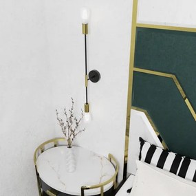 Nástenné svietidlo FLAME 2xE27/60W/230V čierna/zlatá