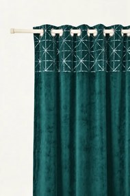 Velúrový záves GLOSSY tmavotyrkysový 140x250 cm