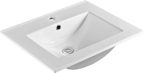 Mereo Mailo, kúpeľňová skrinka s keramickým umývadlom 61 cm, dub Riviera, elox AL madlo, MER-CN520A