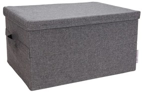 Sivý látkový úložný box s vekom 45x34x25 cm Soft Storage – Bigso