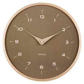 Dizajnové nástenné hodiny Karlsson 5995MG hnedé,priemer 30 cm