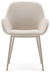 Krémovobiele čalúnené jedálenské kreslo Konna – Kave Home