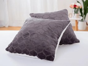 Baránková obliečka na vankúšik mikroplyš 45 × 45 cm - Daira sivá (2 ks)