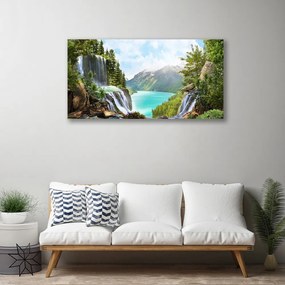 Obraz Canvas Záliv vodopád hory 120x60 cm