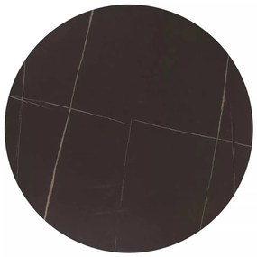 Jedálenský stôl Espero 80 cm, čierny mramor / čierna