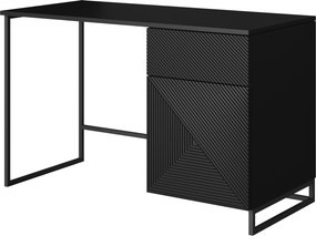 Písací stôl Asha 120 cm - čierny mat / čierne nohy