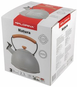 Florina Nerezový čajník Natura Line 2,3 l, sivá
