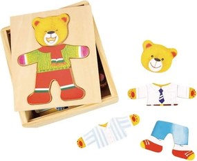 Bigjigs Drevené vkladacie puzzle Medveď