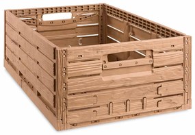 Sada 10 kusov - skladacia krabica Active Lock s drevenou dekoráciou 600x400x218