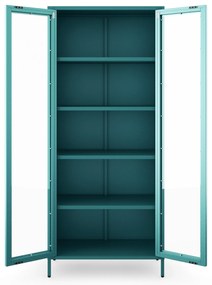 Vitrína ANGELO, 800 x 1850 x 450 mm, Modern: morská modrá