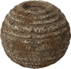 Hnedý antik cementový okrúhly svietnik Dibbo - Ø 13*11 cm
