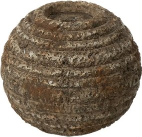 Hnedý antik cementový okrúhly svietnik Dibbo - Ø 13*11 cm