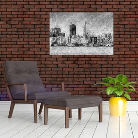 Obraz - Coffee art city (90x60 cm)