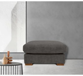 Antracitová podnožka z imitácie kože Hamburg – Scandic