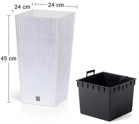 Plastový kvetináč DRTS240 24 cm - biela